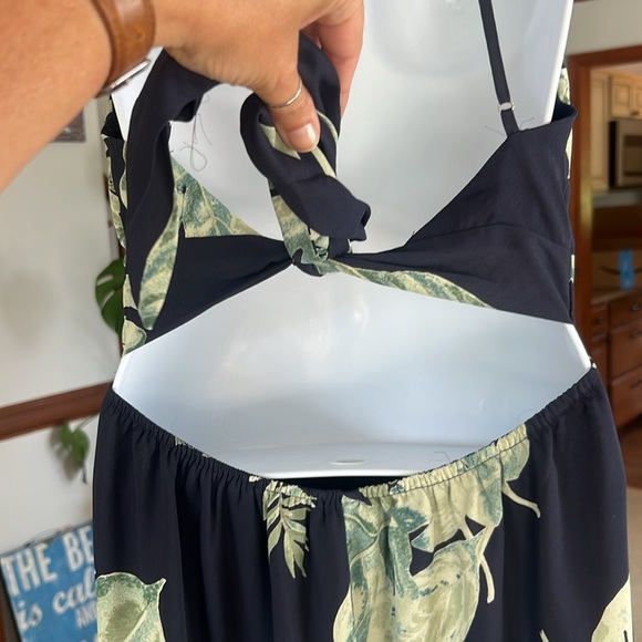 Fab’rik Size Small Palm Maxi with Faux Attached Wrap and open Sexy Back Tie - Picture 12 of 17